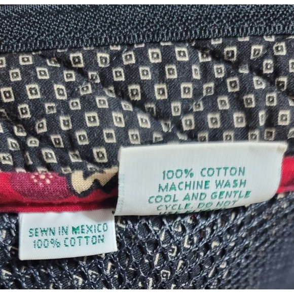 Vtg Vera Bradley Quilted "Red Coin" Garment  Travel Bag Paisley & Leaf Print - Picture 4 of 5